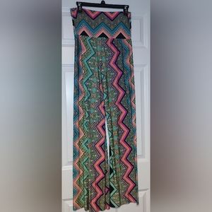 Womens Yetts Vintage Retro 70's Style Abstract Print Green Pants Size 12 - 14